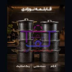 قابلمه نوزادی 4 رقم دسته طلایی رنگ استاتیک