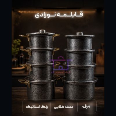 قابلمه نوزادی 4 رقم دسته طلایی رنگ استاتیک